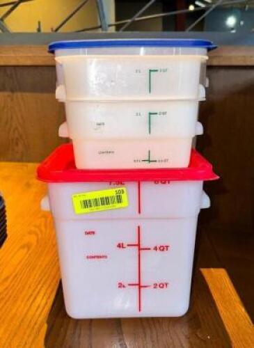 NAME: ASSORTED FOOD STORAGE CONTAINERS DESCRIPTION: ASSORTED FOOD STORAGE CONTAINERS LOCATION: MAIN DINING QTY: 1