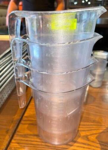 NAME: (4)- MEASURING CUPS DESCRIPTION: (4)- MEASURING CUPS SIZE: 2000ML LOCATION: MAIN DINING QTY: 4
