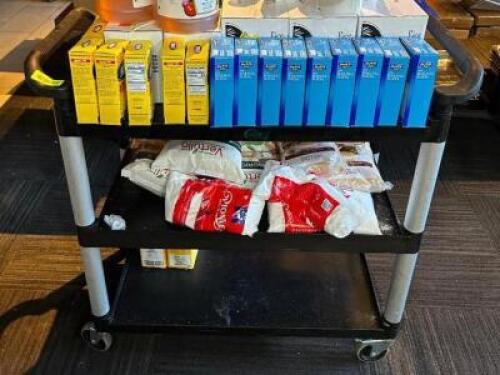 DESCRIPTION: 3-TIER UTILITY CART INFORMATION: CONTENTS NOT INCLUDED LOCATION: DINING AREA QTY: 1
