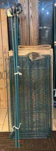 DESCRIPTION: 4-TIER WIRE SHELVING UNIT WITH CASTERS SIZE: 48"X24"X76" LOCATION: DINING AREA QTY: 1