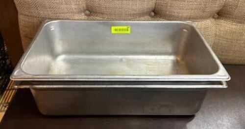 DESCRIPTION: (2) FULL SIZE STAINLESS WATER PAN INSERTS LOCATION: DINING AREA QTY: 2