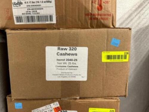 DESCRIPTION: 25 LB. BOX OF RAW CASHEWS LOCATION: FREEZER QTY: 1