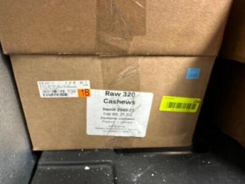DESCRIPTION: 25 LB. BOX OF RAW CASHEWS LOCATION: FREEZER QTY: 1
