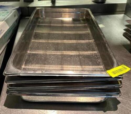 DESCRIPTION: (6) FULL SIZE STAINLESS INSERTS LOCATION: KITCHEN QTY: 6