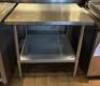 DESCRIPTION: 3' STAINLESS STEEL TABLE WITH UNDERSHELF SIZE: 36"X30" LOCATION: KITCHEN QTY: 1