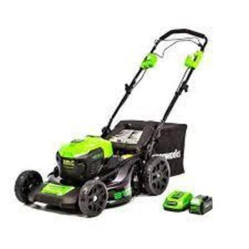 DESCRIPTION: (1) CORDED&nbsp;SELF PROPELLED ELECTRIC LAWN MOWERBRAND/MODEL: GREENWORKSINFORMATION: GREENSIZE: 21"RETAIL$: $599.99QTY: 1