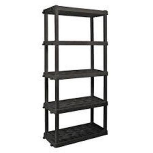 DESCRIPTION: (1) HEAVY DUTY SHELVING UNIT BRAND/MODEL: HYPER TOUGH INFORMATION: BLACK, PLASTIC SIZE: 5 SHELVES RETAIL$: $253.73 EA QTY: 1