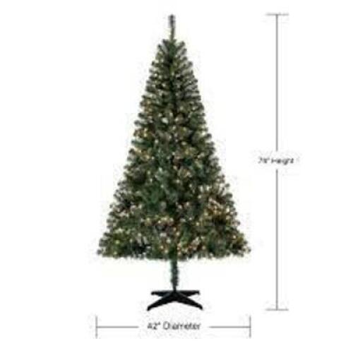 DESCRIPTION: (1) ARTIFICIAL CHRISTMAS TREE BRAND/MODEL: HOLIDAY TIME INFORMATION: MADISON PINE CLEAR LIGHTS SIZE: 6.5 FT RETAIL$: $39.00 EA QTY: 1