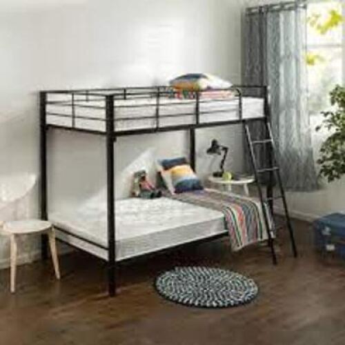 DESCRIPTION: (1) BUNK BED BRAND/MODEL: SLUMBER #W-BLBN-600D INFORMATION: BLACK SIZE: TWIN OVER TWIN RETAIL$: $249.99 EA QTY: 1