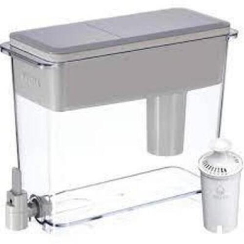 DESCRIPTION: (1) WATER DISPENSER BRAND/MODEL: BRITA ULTRAMAX INFORMATION: CLEAR AND BLACK SIZE: 27 CUP RETAIL$: $40.00 EA QTY: 1
