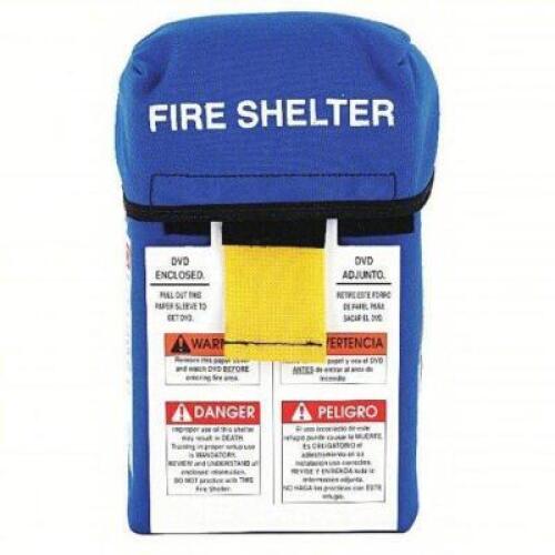 DESCRIPTION: (1) FIRE SHELTER BRAND/MODEL: ANCHOR INDUSTRIES #8FA83 INFORMATION: BLUE CASE SIZE: FOREST FIRE SHELTER, REGULAR, BLUE CASE WITH SILVER T