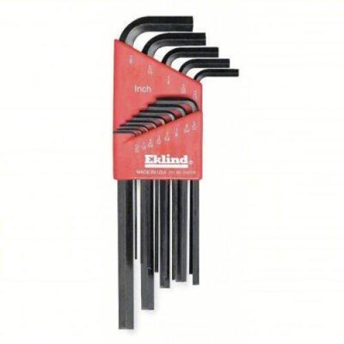 DESCRIPTION: (2) HEX KEY SET BRAND/MODEL: EKLIND #15W998 SIZE: SAE, LONG, 13 PIECES, PLASTIC HOLDER, NICKEL PLATED, 2 TIPS RETAIL$: $21.63 EA QTY: 2