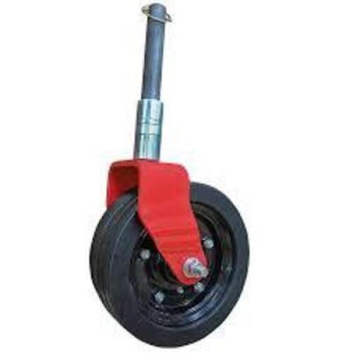 DESCRIPTION: (2) FORK ASSEMBLY WHEELS WITH CASTERS BRAND/MODEL: LYNCH #084033 INFORMATION: RED SIZE: 13 MM AXLE RETAIL$: $44.99 EA QTY: 2