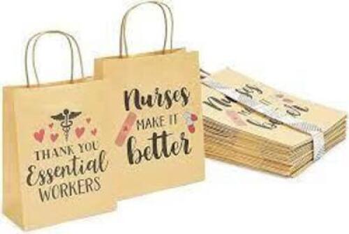 DESCRIPTION: (2) BUNDLES OF APPROX (10) PARTY BAGSBRAND/MODEL: BLUE PANDAINFORMATION: "THANK YOU ESSENTIAL WORKERS"RETAIL$: $18.99 PER BUNDLEQTY: 2