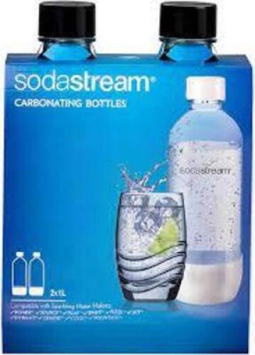 DESCRIPTION: (1) SET OF (2) CARBONATING BOTTLES BRAND/MODEL: SODASTREAM SIZE: 1L RETAIL$: $20.00 EA QTY: 1
