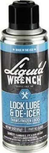DESCRIPTION: (6) LOCK LUBRICANT AND DE-ICER BRAND/MODEL: LIQUID WRENCH # LLDO3 RETAIL$: $27.99 TOAL SIZE: 3 OZ QTY: 6
