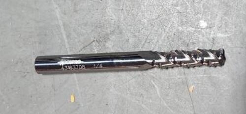 DESCRIPTION: (1) SOLID CARBIDE ROUGHING CONER RADIUS END MILL BRAND/MODEL: ACCUPRO 43163708 SIZE: 1/4" DIA 0.045" RAD 3/4" LOC RETAIL$: $27.61 QTY: 1