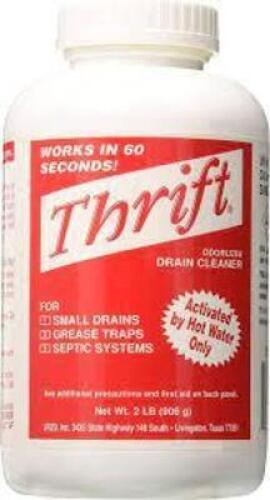 DESCRIPTION: (6) DRAIN CLEANER BRAND/MODEL: THRIFT SIZE: 2 LB RETAIL$: $26.99 EA QTY: 6