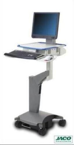 DESCRIPTION: (1) MOBILE COMPUTER CART BRAND/MODEL: JACO/ZXP INFORMATION: ADJUSTABLE HEIGHT RETAIL$: $1,451.93 QTY: 1
