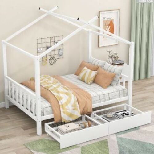 DESCRIPTION: (1) HOUSE BED, FULL BUNK BRAND/MODEL: ZNTS #MF298292AAK INFORMATION: WHITE SIZE: FULL SIZE BED RETAIL$: $419.00 EA QTY: 1