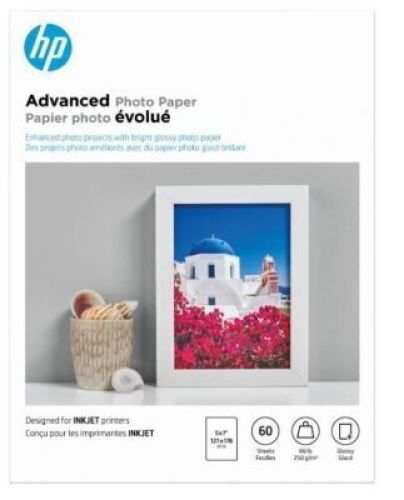 DESCRIPTION: (10) BOXES OF (60) SHEETS OF ADVANCED PHOTO PAPER BRAND/MODEL: HP INFORMATION: INKJET PRINTERS SIZE: 5" X 7" RETAIL$: $23.99 EA QTY: 10