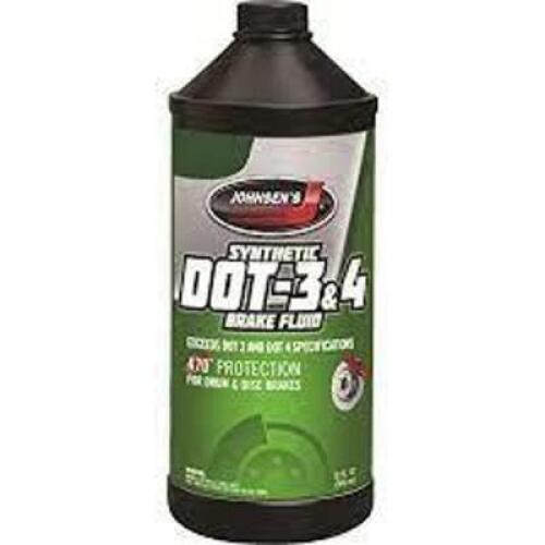 DESCRIPTION: (4) PREMIUM SYNTHETIC DOT 3 AND 4 BRAKE FLUID BRAND/MODEL: JOHNSEN'S 5032 RETAIL$: $14.28 EA SIZE: 32 FL OZ QTY: 4