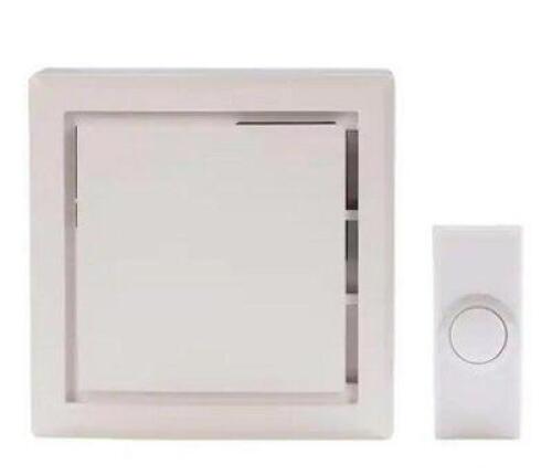 WIRELESS PLUG-IN DOORBELL KIT WITH WIRELESS PUSH BUTTON, WHITE