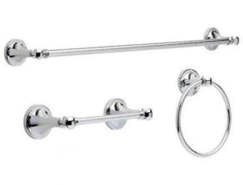 SILVERTON 3-PIECE BATH HARDWARE SET WITH 24 IN. TOWEL BAR, TOILET PAPER HOLDER, TOWEL RING IN POLISHED CHROME