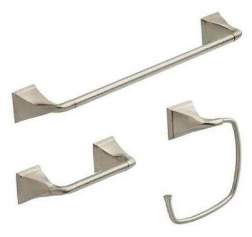 EVERLY 3 -PIECE BATH HARDWARE SET WITH MOUNTING HARDWARE IN BRUSHED NICKEL