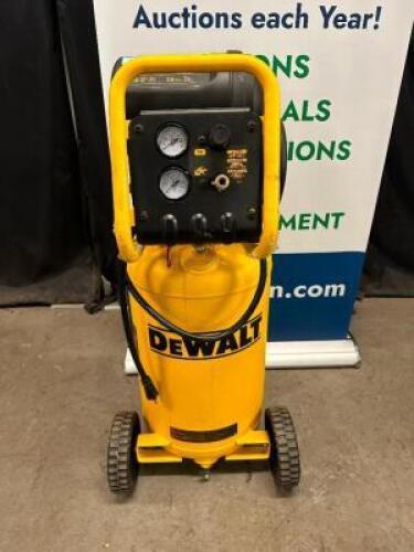 DESCRIPTION DEWALT 15 GALLON PORTABLE AIR COMPRESSOR. BRAND / MODEL: DEWALT D55168 ADDITIONAL INFORMATION 115 VOLT, 1 PHASE RETAIL PRICE: $430 QTY 1