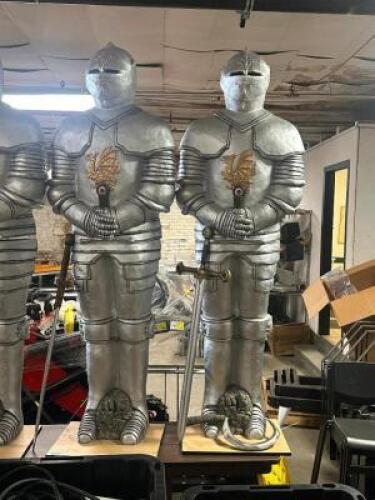 DESCRIPTION (2) FOAM ARMORED KNIGHT FIGURES W/ LIGHT UP LED EYES. ADDITIONAL INFORMATION APPROX. 5' THIS LOT IS: SOLD BY THE PIECE QTY 2