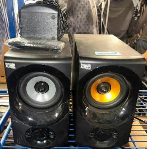DESCRIPTION (3) ASSORTED ACOUSTIC AUDIO SPEAKERS THIS LOT IS: ONE MONEY QTY 1