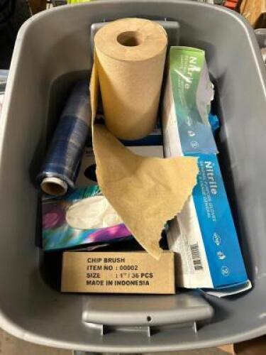 DESCRIPTION PLASTIC TOTE W/ CONTENTS - MAKEUP AND COSTUME SUPPLIES THIS LOT IS: ONE MONEY QTY 1