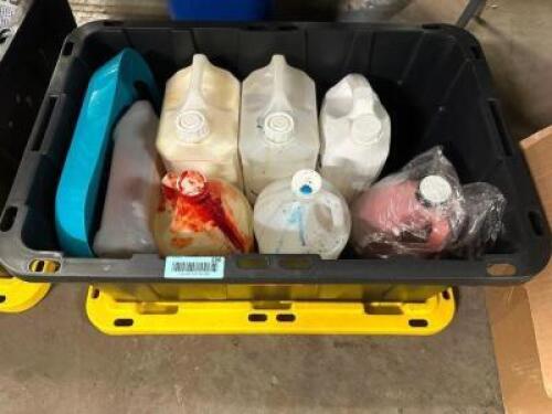 DESCRIPTION PLASTIC TOTE W/ CONTENTS - MAKEUP AND COSTUME SUPPLIES THIS LOT IS: ONE MONEY QTY 1