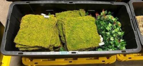 DESCRIPTION PLASTIC TOTE W/ CONTENTS - ASSORTED AUTOGRAPH FOLIAGE'S MOSS SQUARES AND VINES BRAND / MODEL: AUTOGRAPH FOLIAGE'S THIS LOT IS: ONE MONEY Q