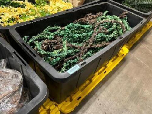 DESCRIPTION PLASTIC TOTE W/ CONTENTS - ASSORTED AUTOGRAPH FOLIAGE'S VINES THIS LOT IS: ONE MONEY QTY 1