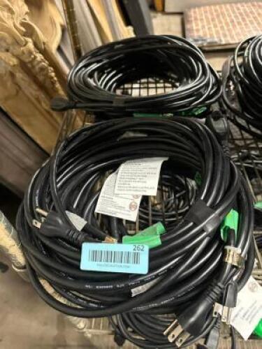 DESCRIPTION (8) INTERTEK 8' OUTDOOR RATED EXTENSION CORDS ( BLACK ) THIS LOT IS: SOLD BY THE PIECE QTY 8