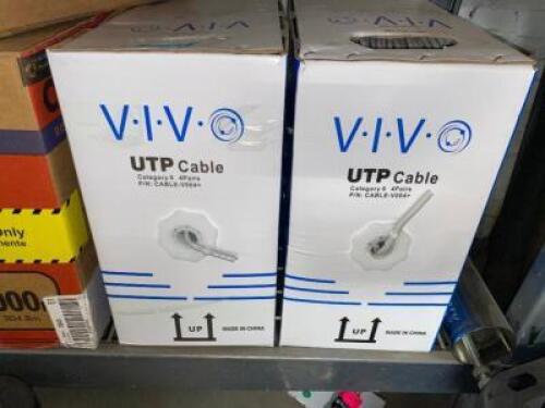 DESCRIPTION (2) BOXES OF VIV UTP CAT 6 CABLE ADDITIONAL INFORMATION RETAILS FOR $90 PER BOX THIS LOT IS: SOLD BY THE PIECE QTY 2