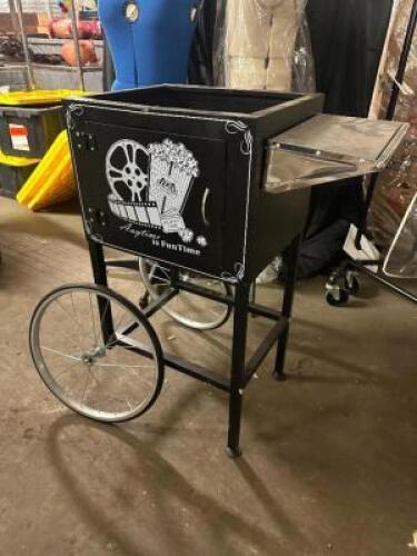 DESCRIPTION METAL POPCORN MACHINE STAND, QTY 1