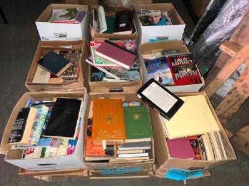 DESCRIPTION CONTENTS OF PALLET - (9) BOXES OF ASSORTED BOOKS BRAND / MODEL: BOOK FLIPPERS HERE IS YOUR LOT. UNSCANNED THIS LOT IS: ONE MONEY QTY 1