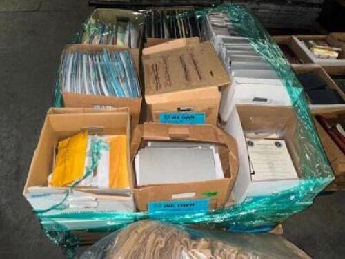 DESCRIPTION (1) PALLET OF ASSORTED FILE PROPS AND BINDERS. ADDITIONAL INFORMATION FROM NETFLIX SET OF "THE NIGHT AGENT" THIS LOT IS: ONE MONEY QTY 1
