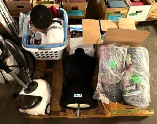 DESCRIPTION PALLET AND CONTENTS - ASSORTED ROOM DECORATIONS AND PROPS THIS LOT IS: ONE MONEY QTY 1
