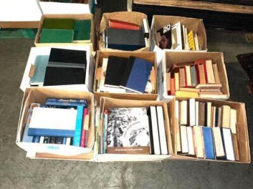 DESCRIPTION CONTENTS OF PALLET - (9) BOXES OF ASSORTED BOOKS BRAND / MODEL: BOOK FLIPPERS HERE IS YOUR LOT. UNSCANNED THIS LOT IS: ONE MONEY QTY 1