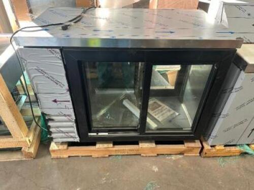 BEVERAGE AIR 48" GLASS DOOR BACK BAR COOLER.