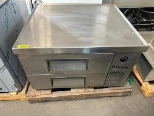 TRUE 36" TWO DRAWER REFRIGERATED CHEFS BASE. (PRE-OWNED)