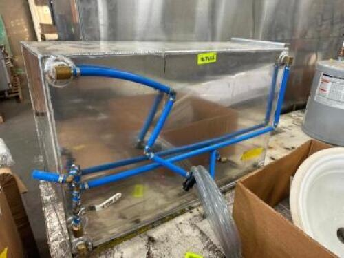 32" ALL STAINLESS WATER HOLDING TANKS W/ FITTINGS AND PLASTIC WATER LINES.
