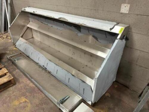 VENTILATION DIRECT 100" X 24" LOW PROFILE STAINLESS EXHAUST HOOD SYSTEM W/ FAN.