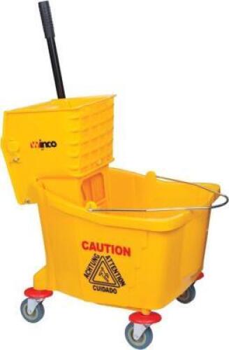 WINCO YELLOW MOP BUCKET AND WRINGER