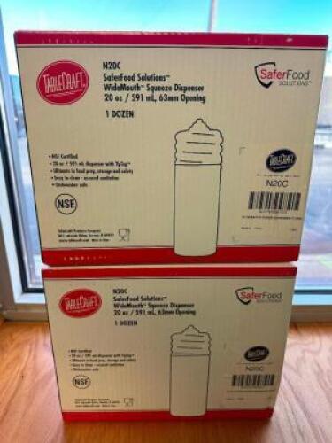 (24) 20 OZ WIDE MOUTH SQUEEZE DISPENSER BOTTLES.