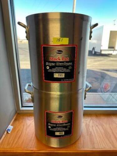 (2) ALUMINUM 32 QT STOCK POTS